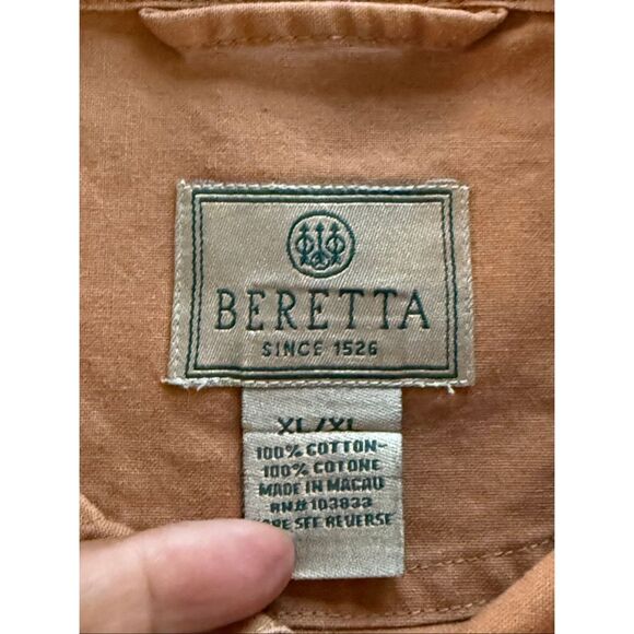 Beretta x Flint Oak Shooting Shirt – XL-Tan/Khaki with Olive Green Patches - Picture 8 of 11